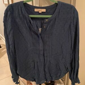 Loft blue long sleeve blouse